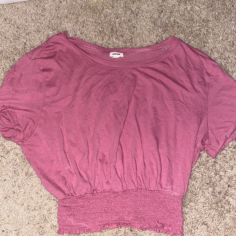 garage pink crop top - tight on bottom